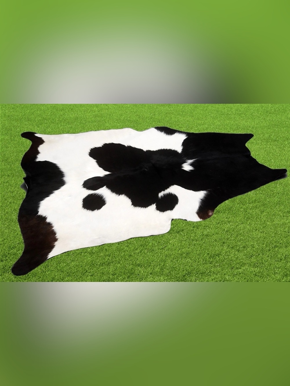 100% Black and White Cowhide Rug 48x45”